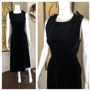 Black Velvet Dress, 80s Formal Dress, Goth Dress, 80s Prom Dress